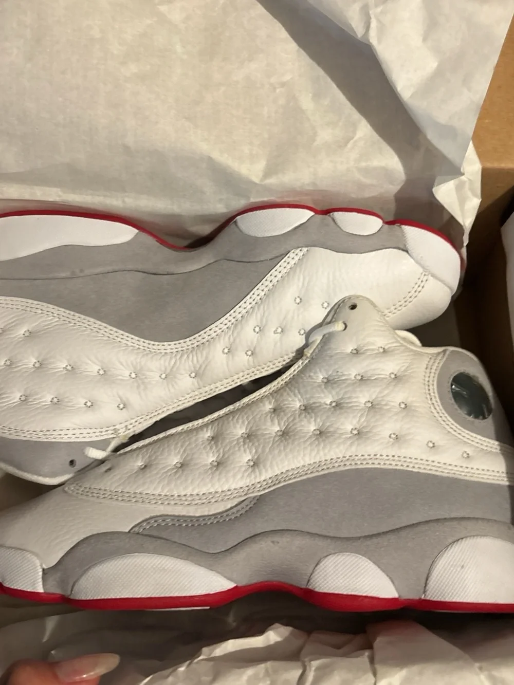 Jordan White Gray Red Retro Sneakers